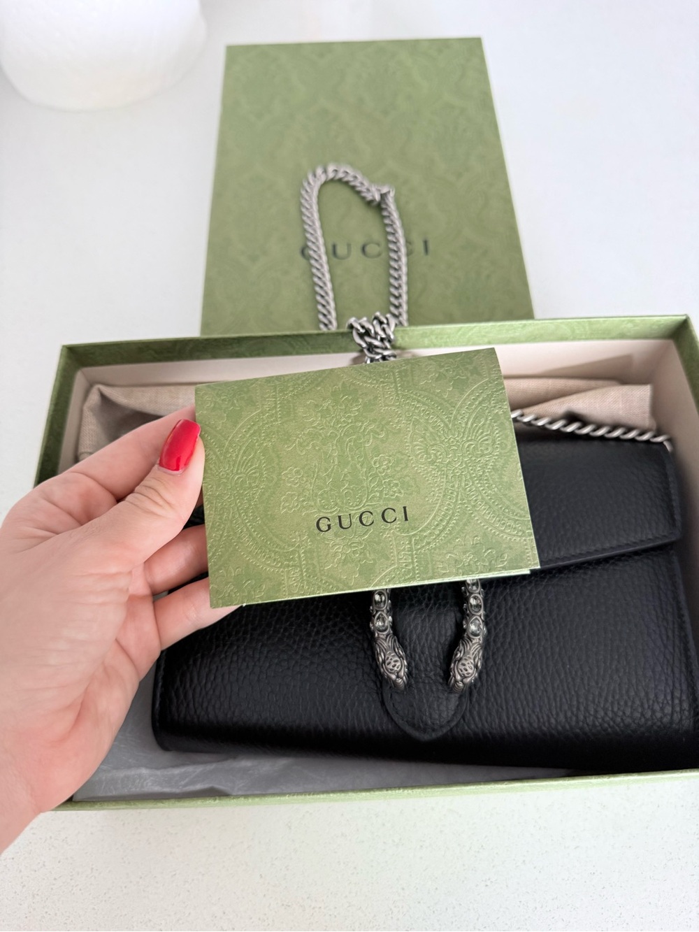 Gucci Black Leather Dionysus Chain Crossbody - Picture 5 of 5